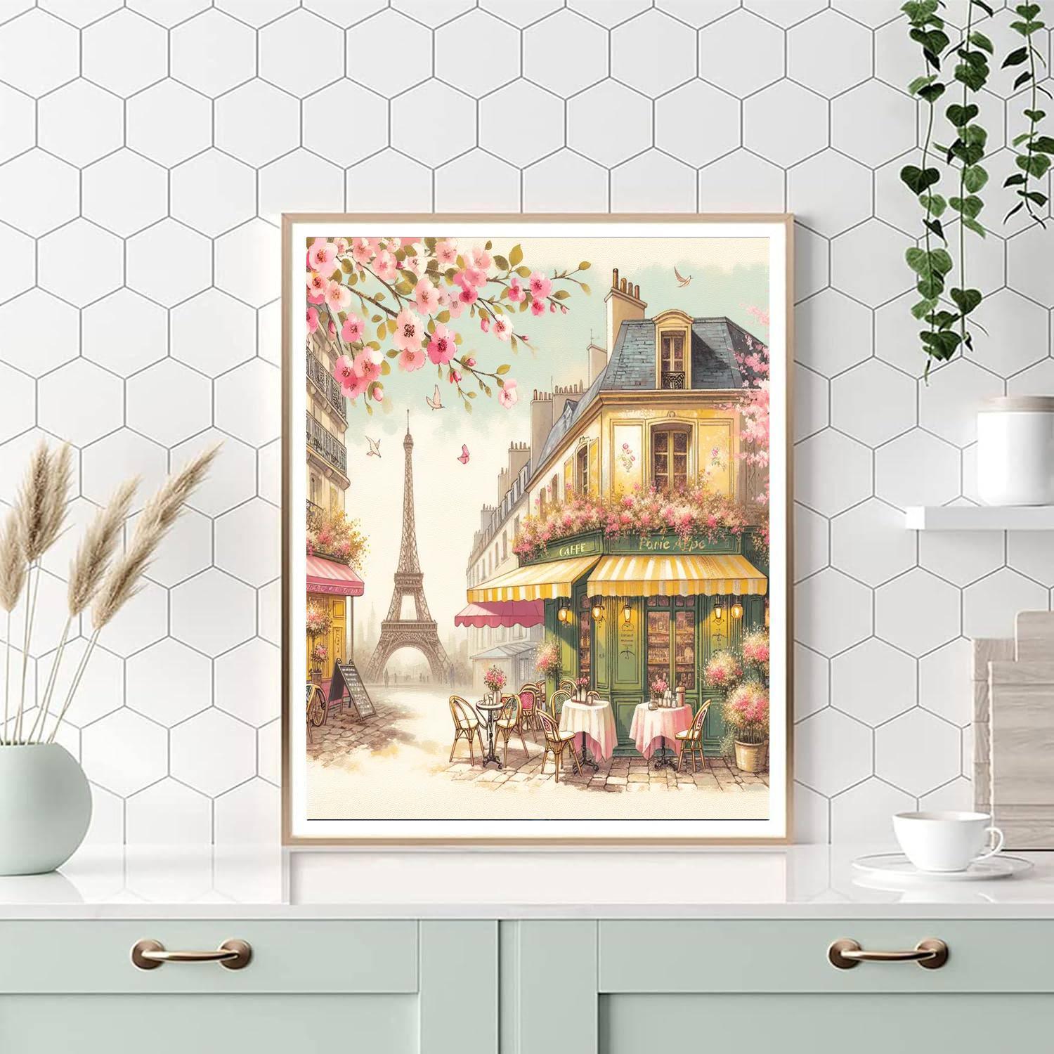 Charming Vintage Parisian Cafe Paint By Numbers