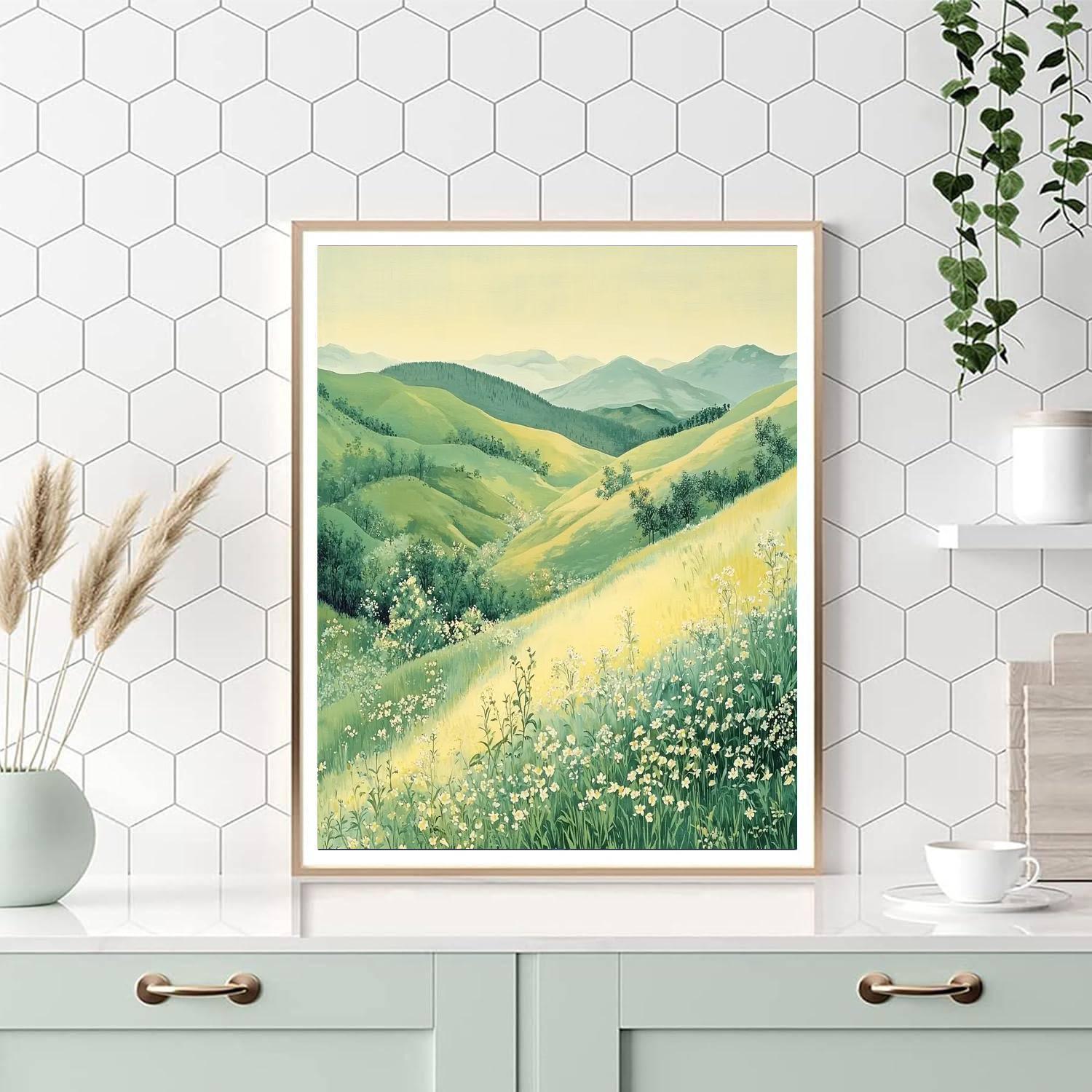 Hiroshige Inspired Tranquil Hillside  Paint By Numbers Kits