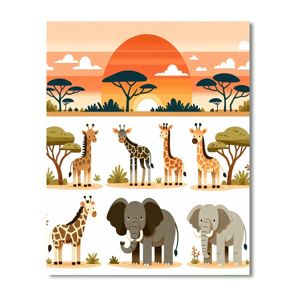 Savanna Sunset Serenade Painting By Numbers Kit