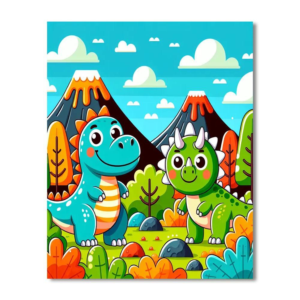 Adventures With Happy Dinosaurs Painting By Numbers Kit