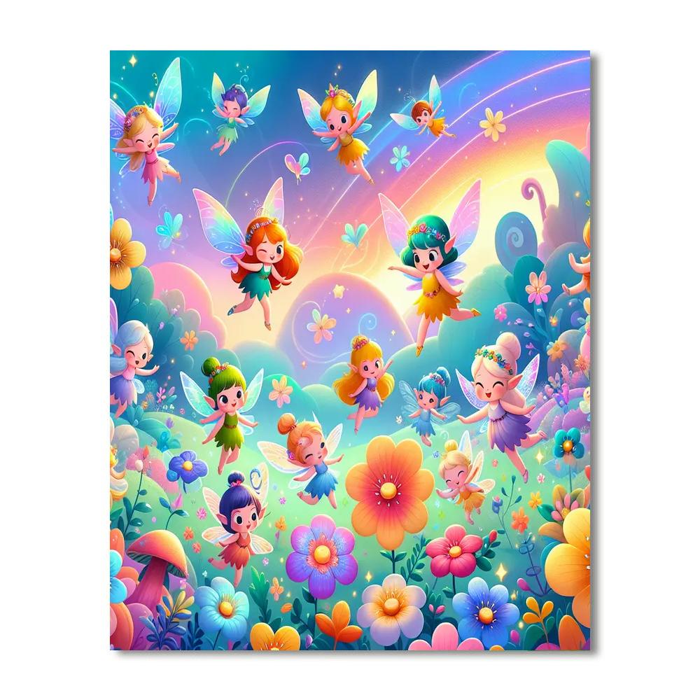 Magical Meadow Fairies Paint By Color
