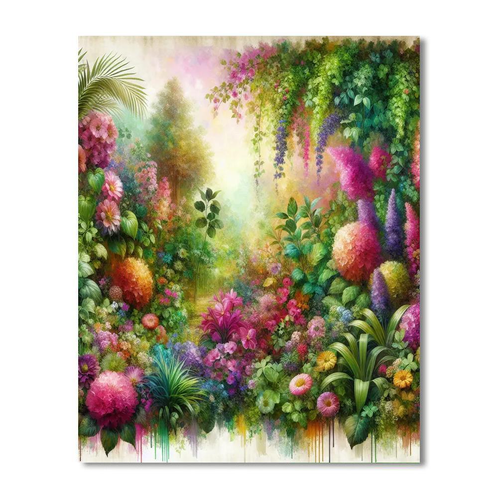 Floral Cascade Symphony DIY Paint By Numbers