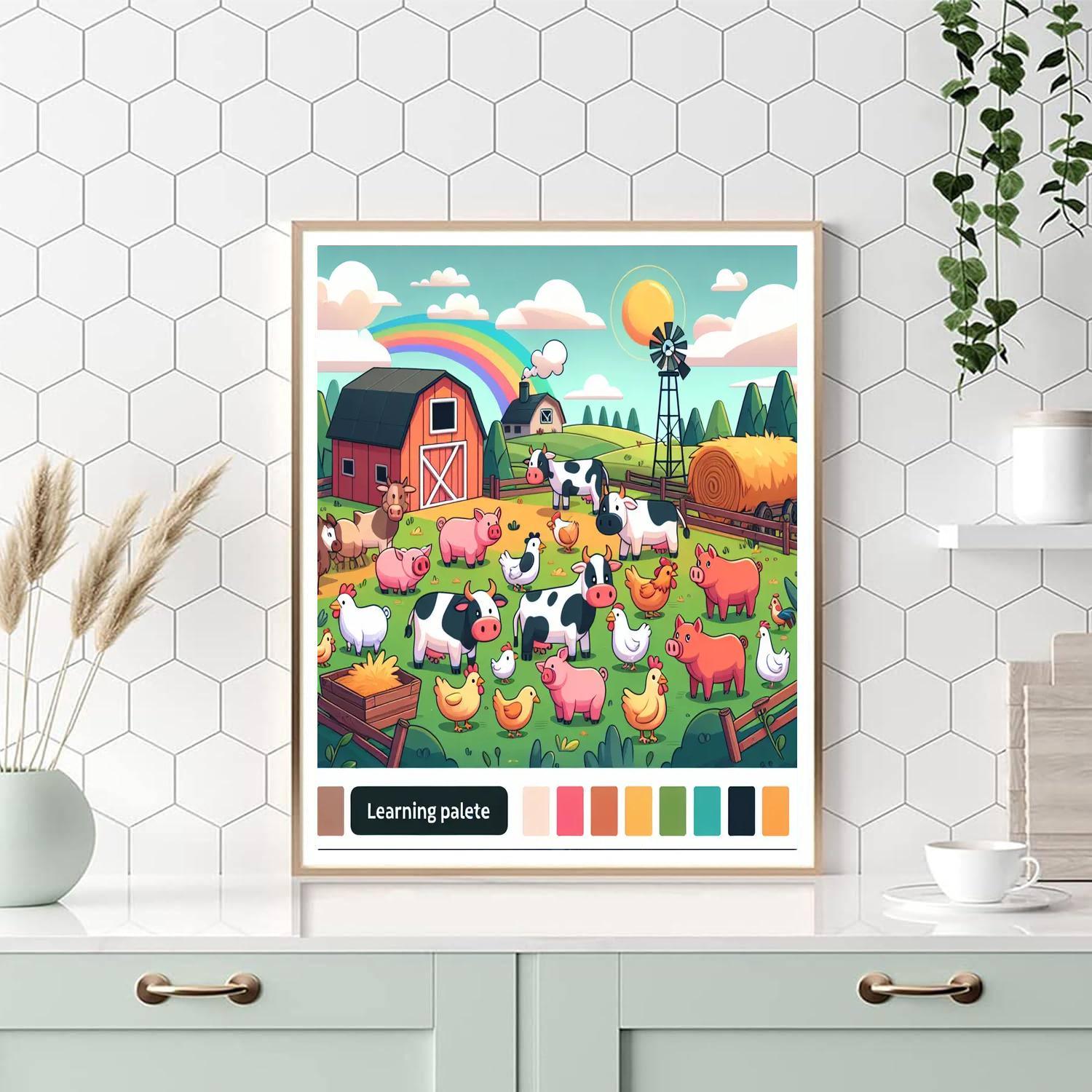 Fun Farmyard Frolic Number Painting