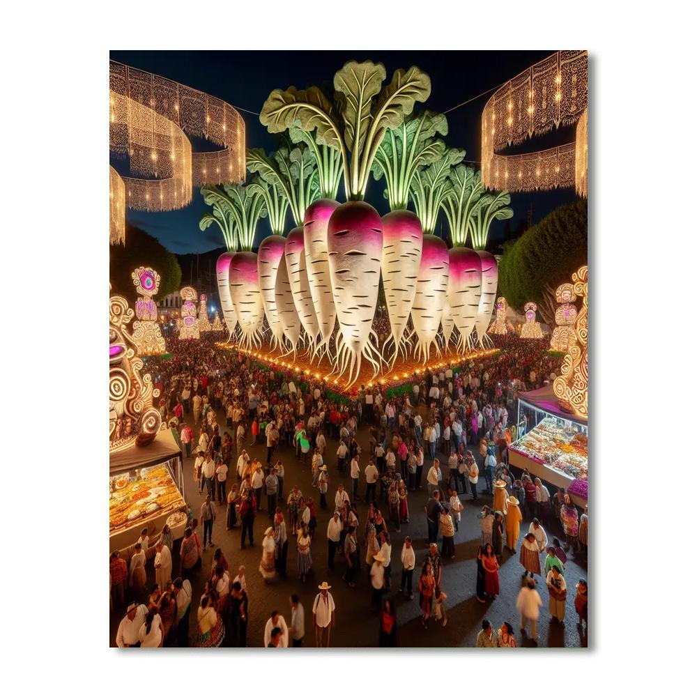 Oaxaca Night Of The Radishes - Mexico Number Painting