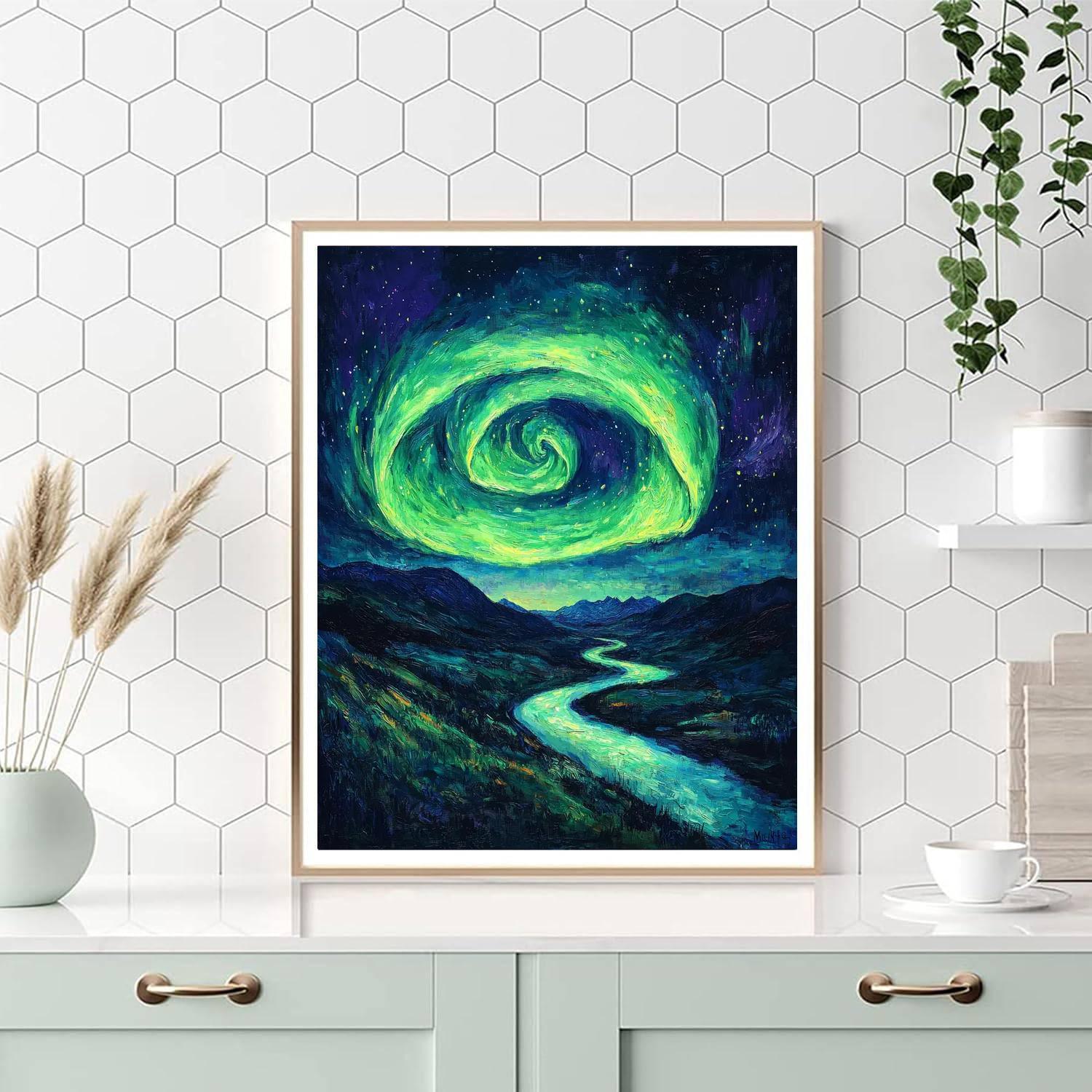 Edvard Munch Inspired Luminous Aurora Night  Paint By Numbers Kits