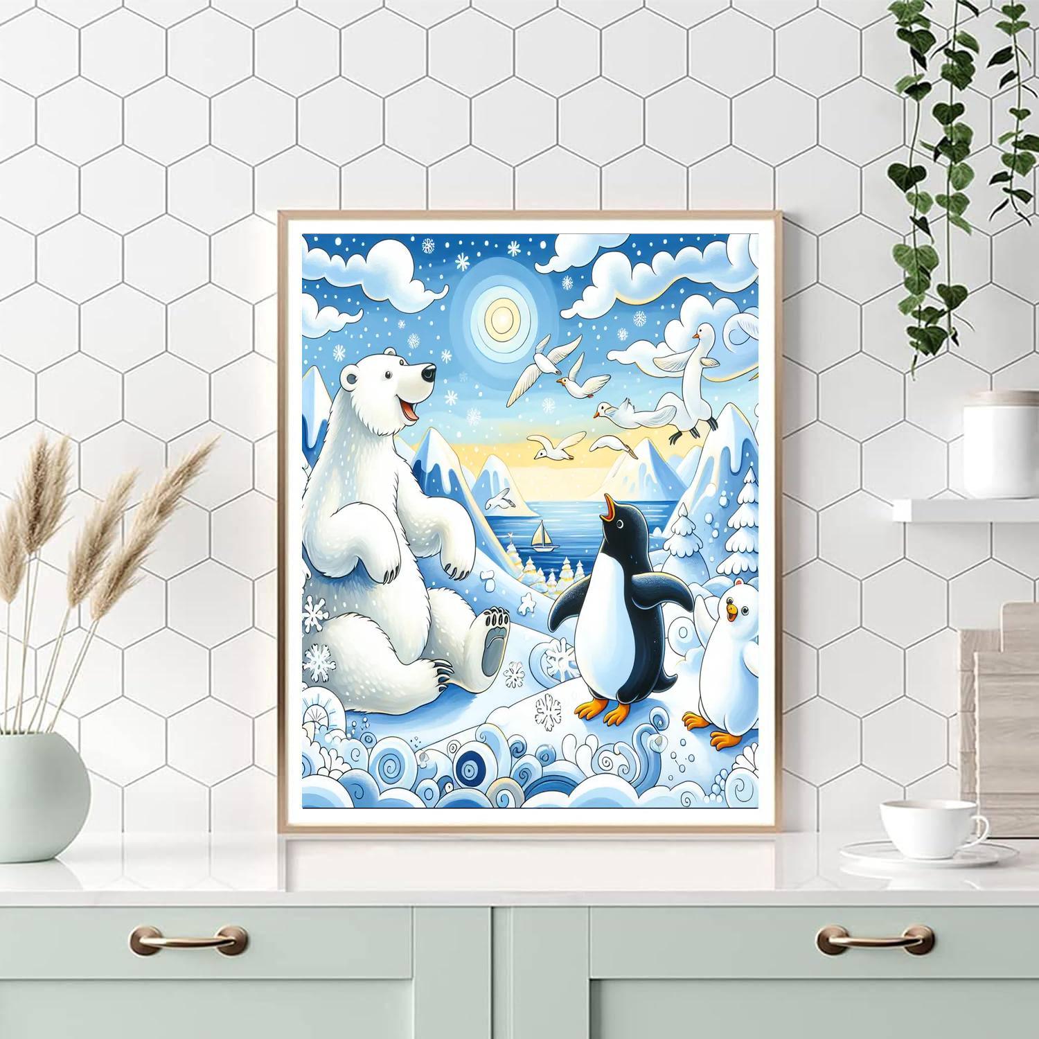 Playful Polar Paradise Painting By Numbers Kit