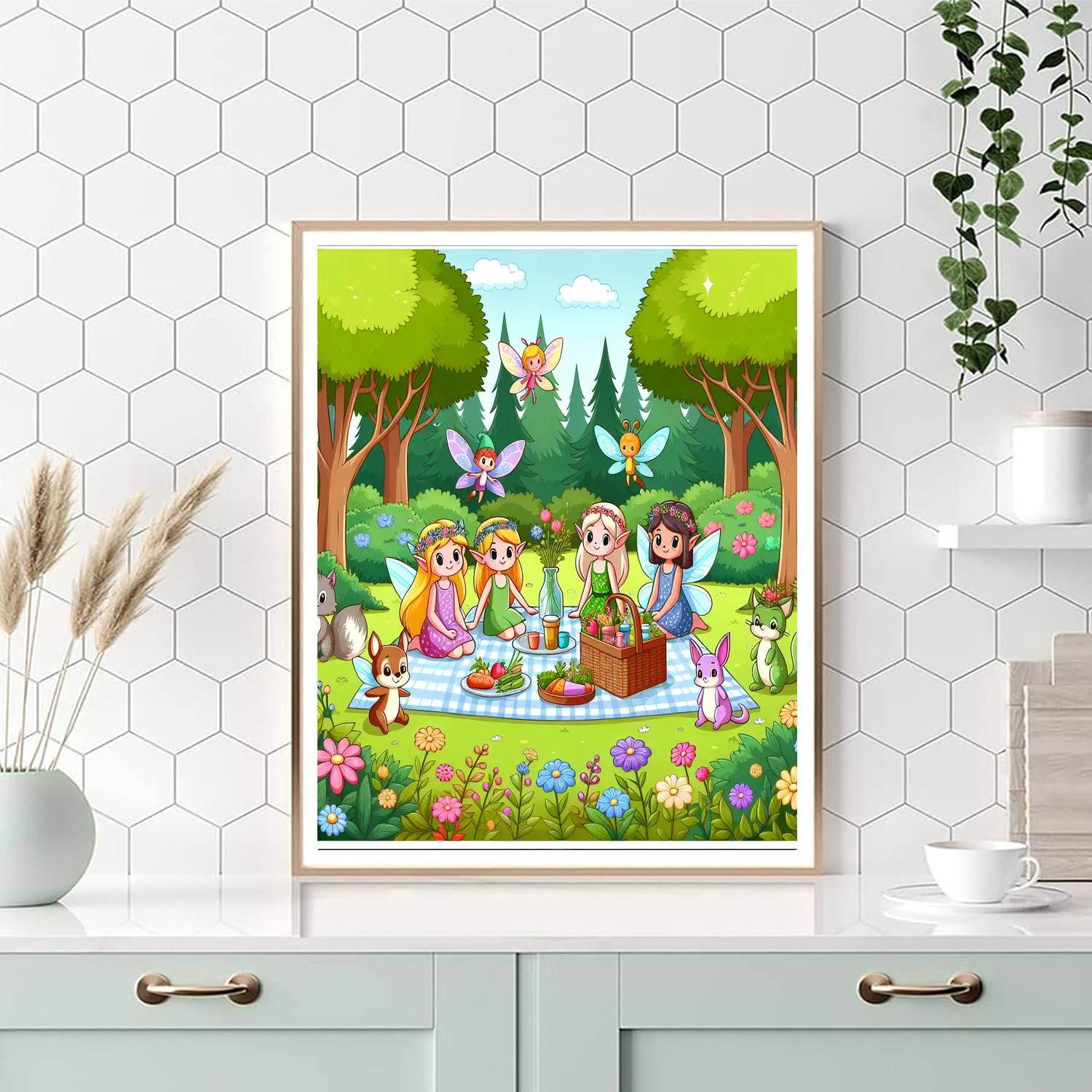 Garden Fairy's Picnic Paint By Numbers Art