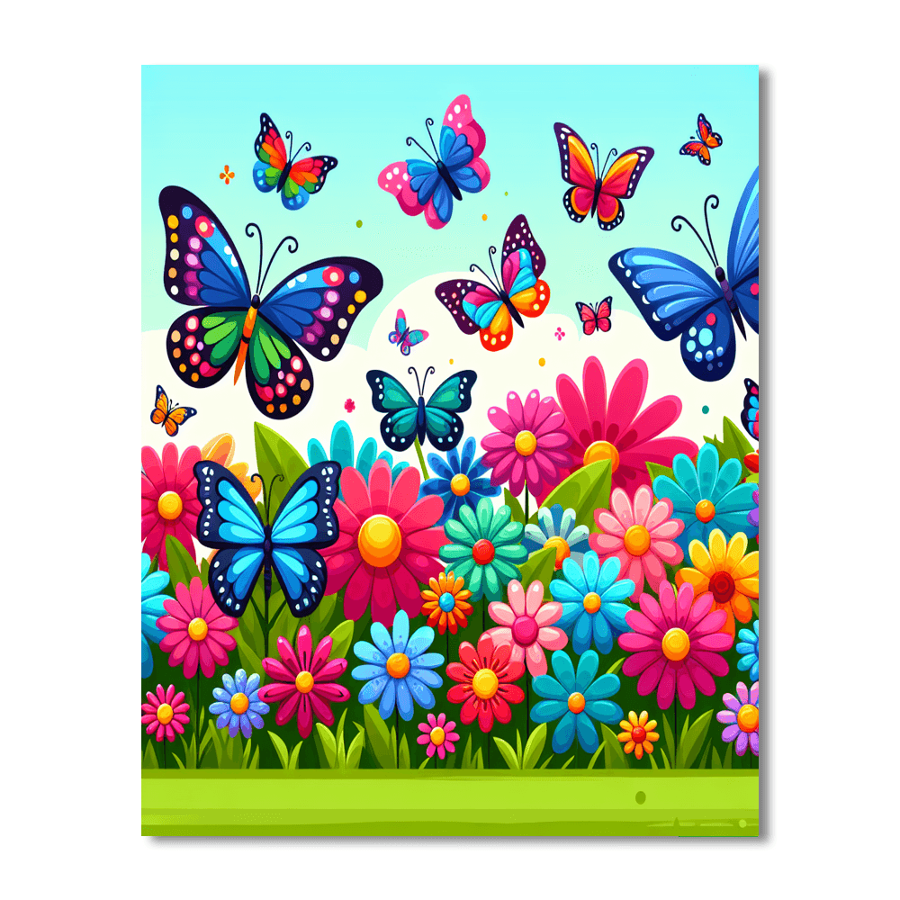 Springtime Flutter Number Painting