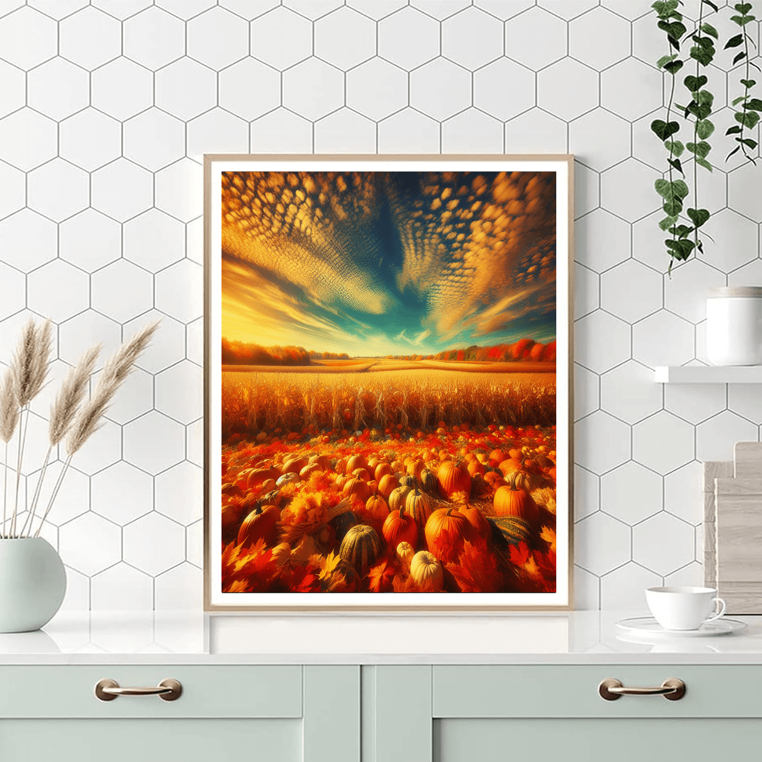 Autumn's Golden Harvest Number Painting