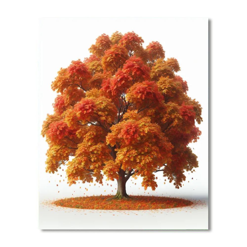 Majestic Autumn Tree Canopy Painting Number Kit