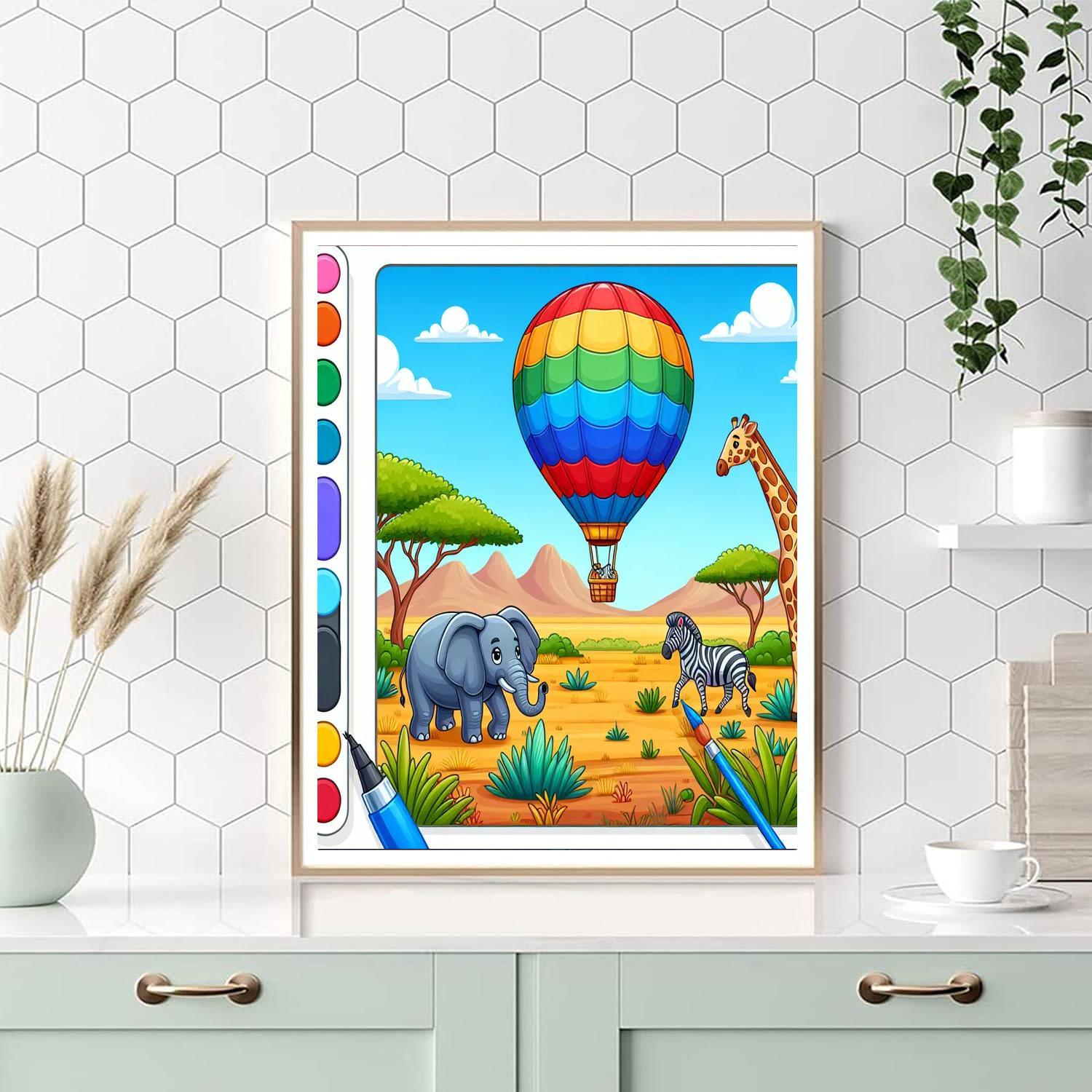 Balloon Safari Surprise DIY Paint By Numbers