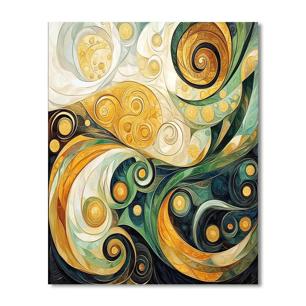 Gustav Klimt Inspired Elegant Swirls  Paint By Numbers Kits