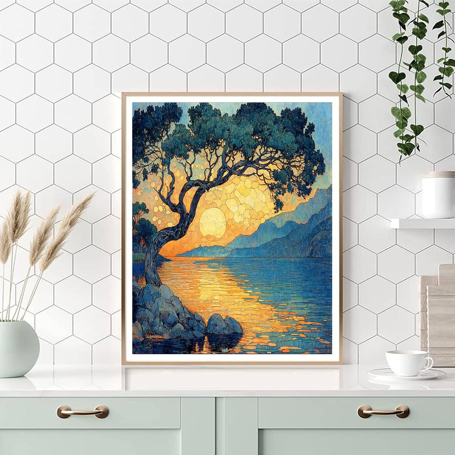 Alphonse Mucha Inspired Luminescent Horizon  Painting Number Kit