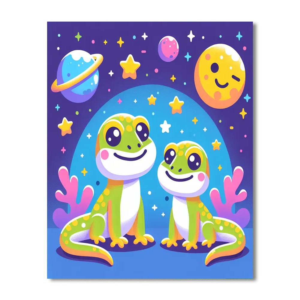 Galactic Geckos Gathering Numbered Painting Kits