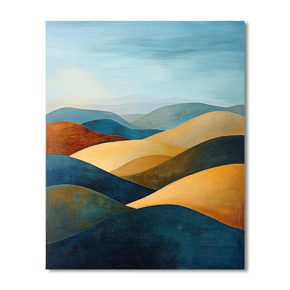 Paul Cézanne Inspired Serene Geometric Hills  Paint By Numbers Kits