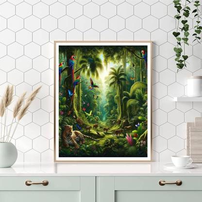 Tropical Jungle Paradise Paint By Numbers Art
