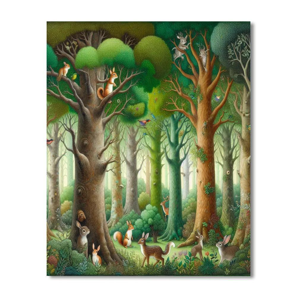 Enchanting Woodland Realm Paint By Numbers Art