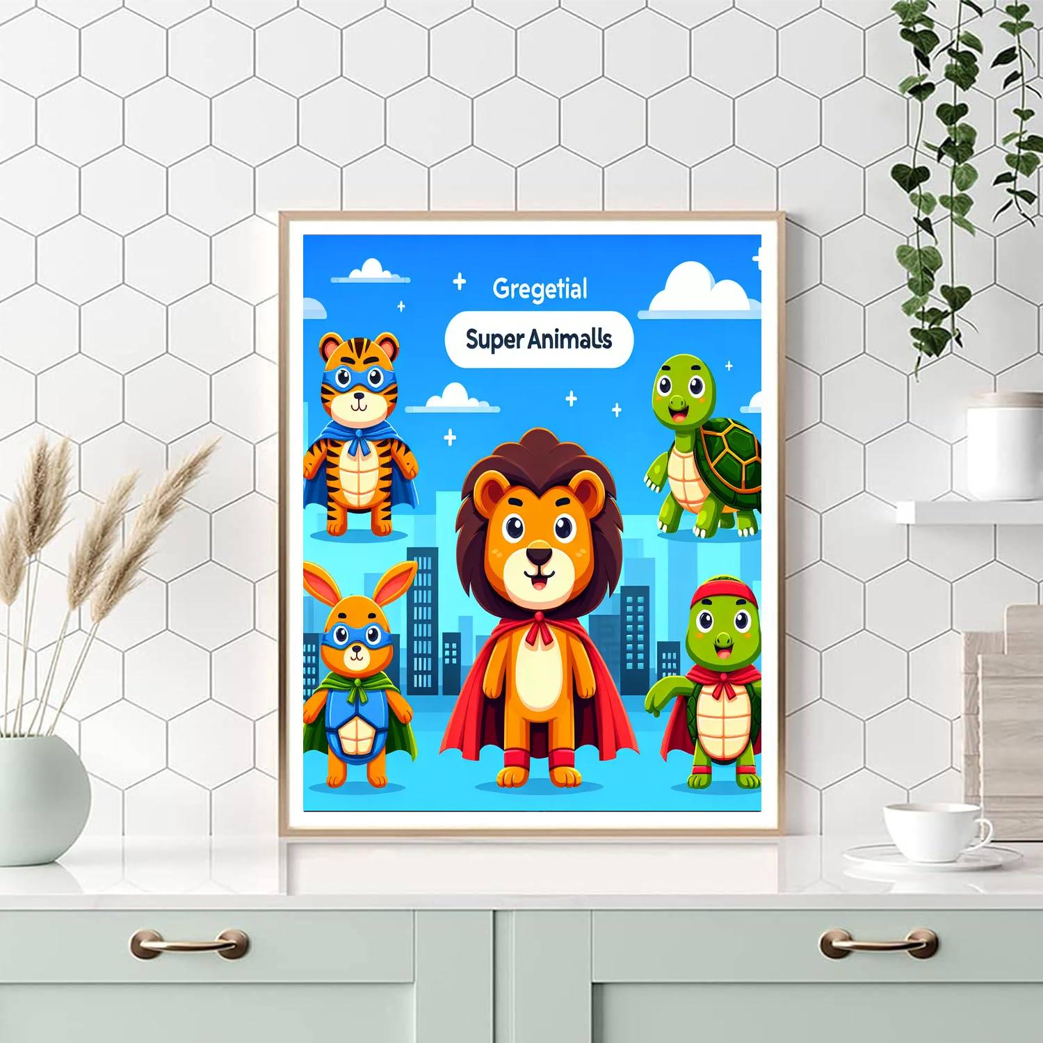 Silly Super Animals Paint By Numbers Art