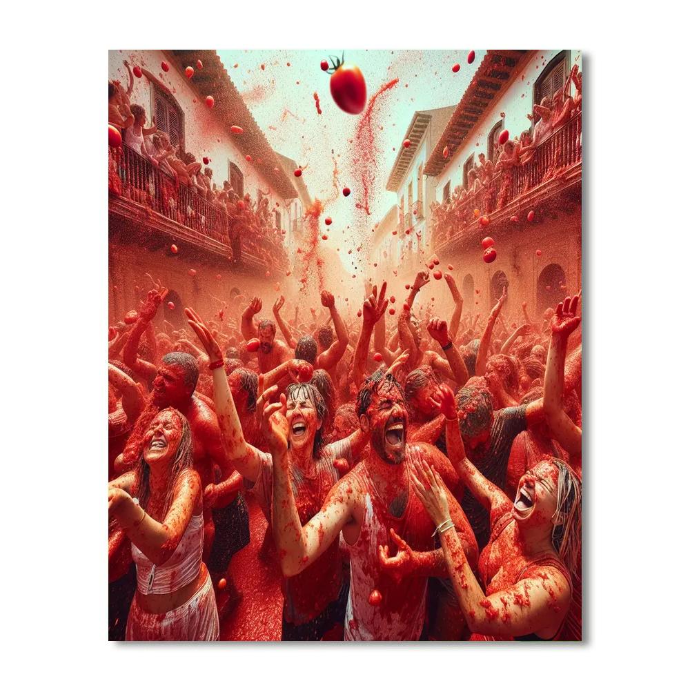 Tomatina Festival - Colombia Paint By Numbers
