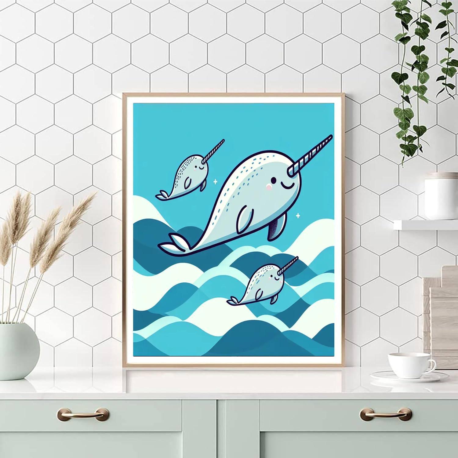 Nurturing Narwhals Paint By Numbers Art