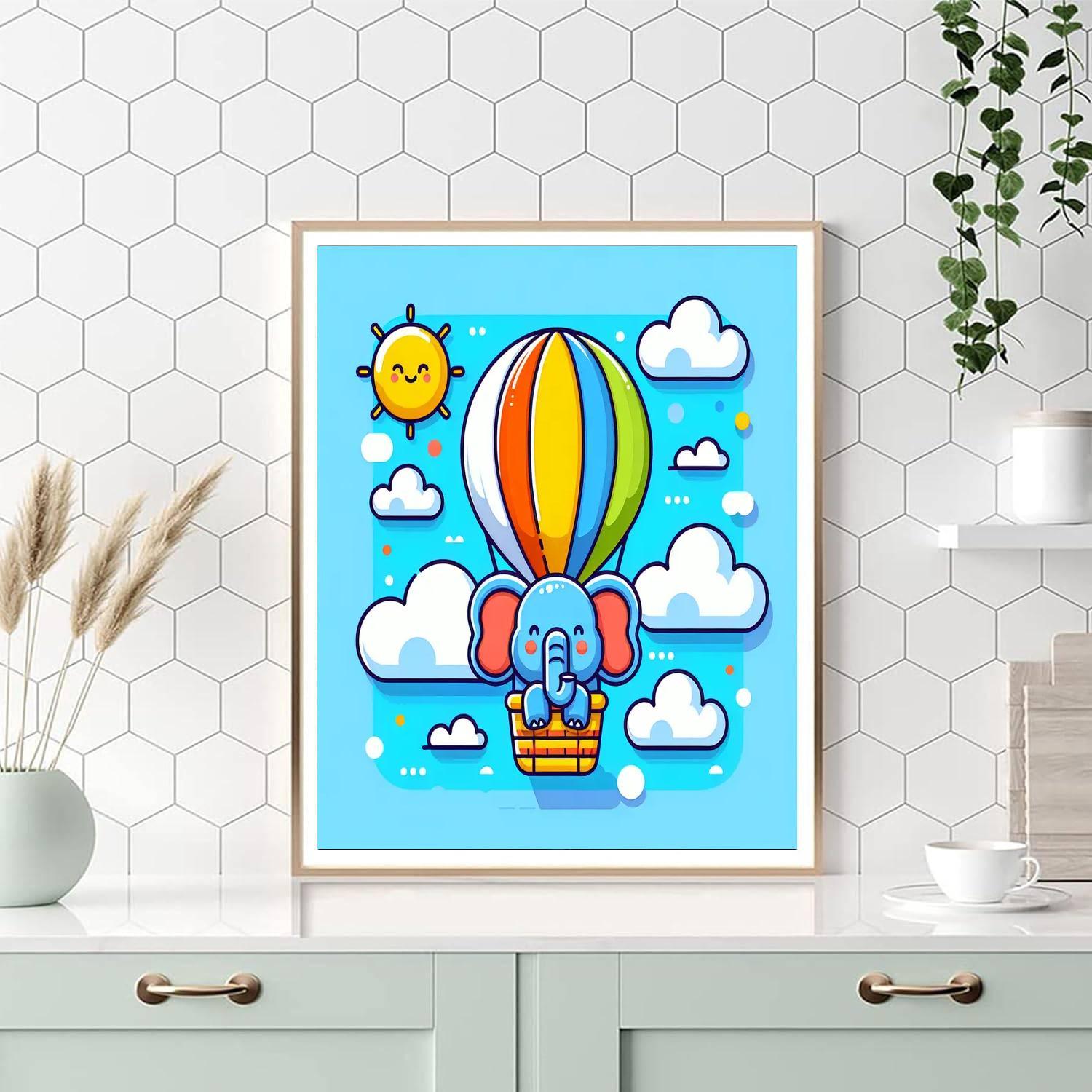 Bright Balloon Journey Painting Number Kit