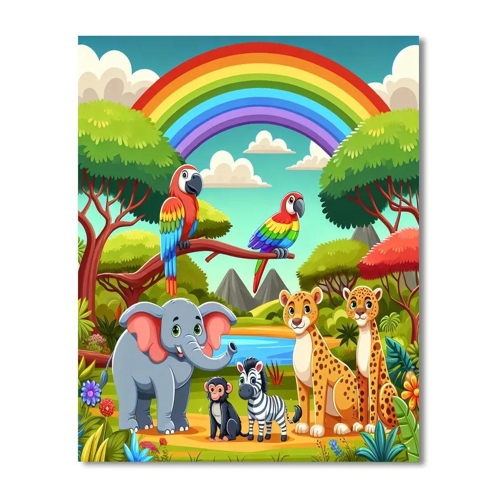 Rainbow Jungle Safari Numbered Painting Kits