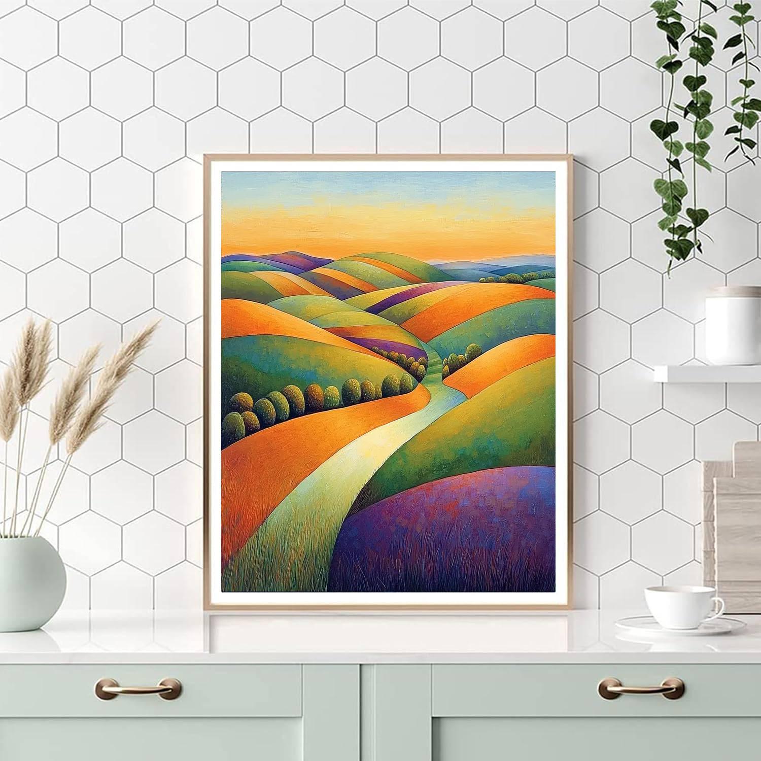 Paul Cézanne Inspired Kaleidoscope Fields  Painting By Numbers Kit