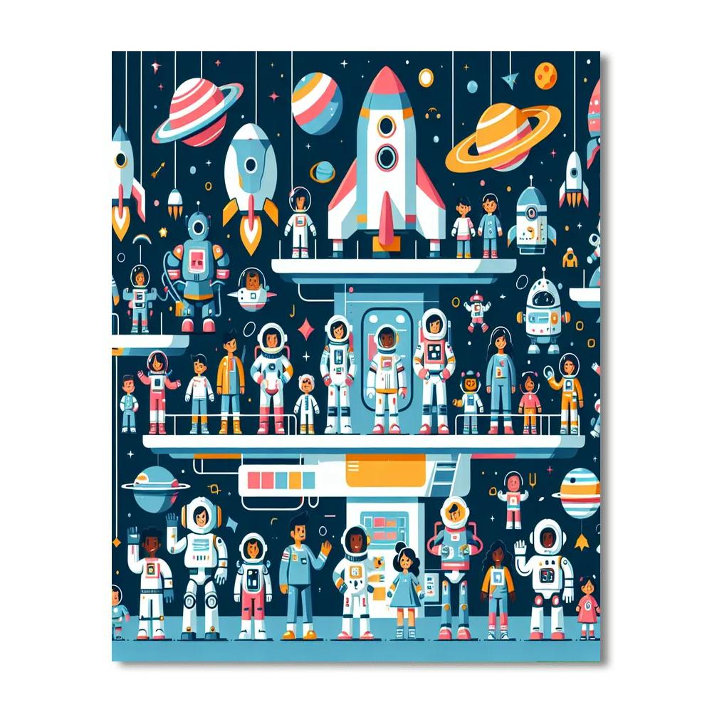 Imaginative Space Station Paint By Numbers Kits