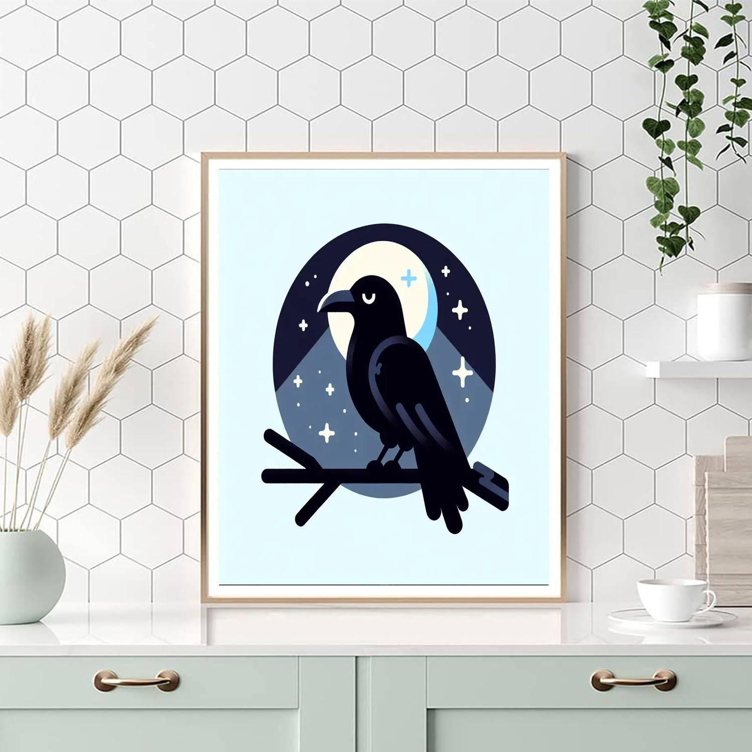 Radiant Raven Numbered Painting Kits