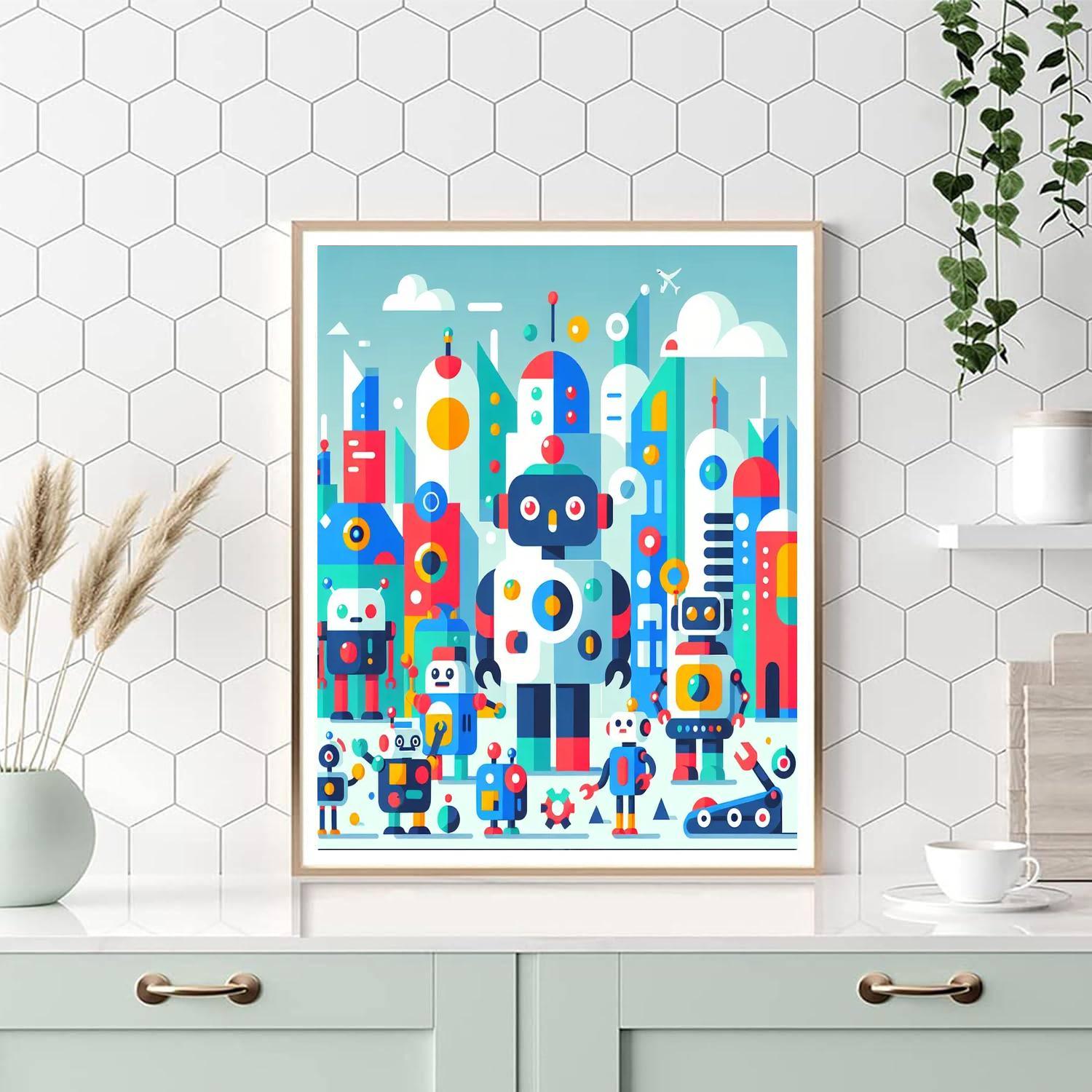 Robot Discovery Mission Number Painting