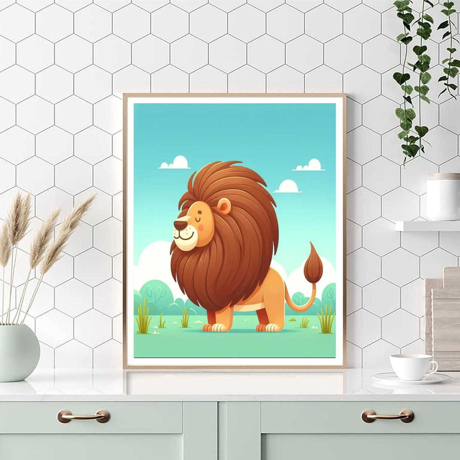 Lumbering Lion Painting By Numbers Kit