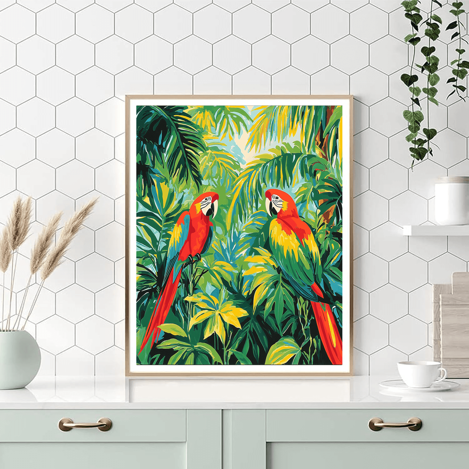 Franz Marc Inspired Tropical Parrot Haven  Paint By Color