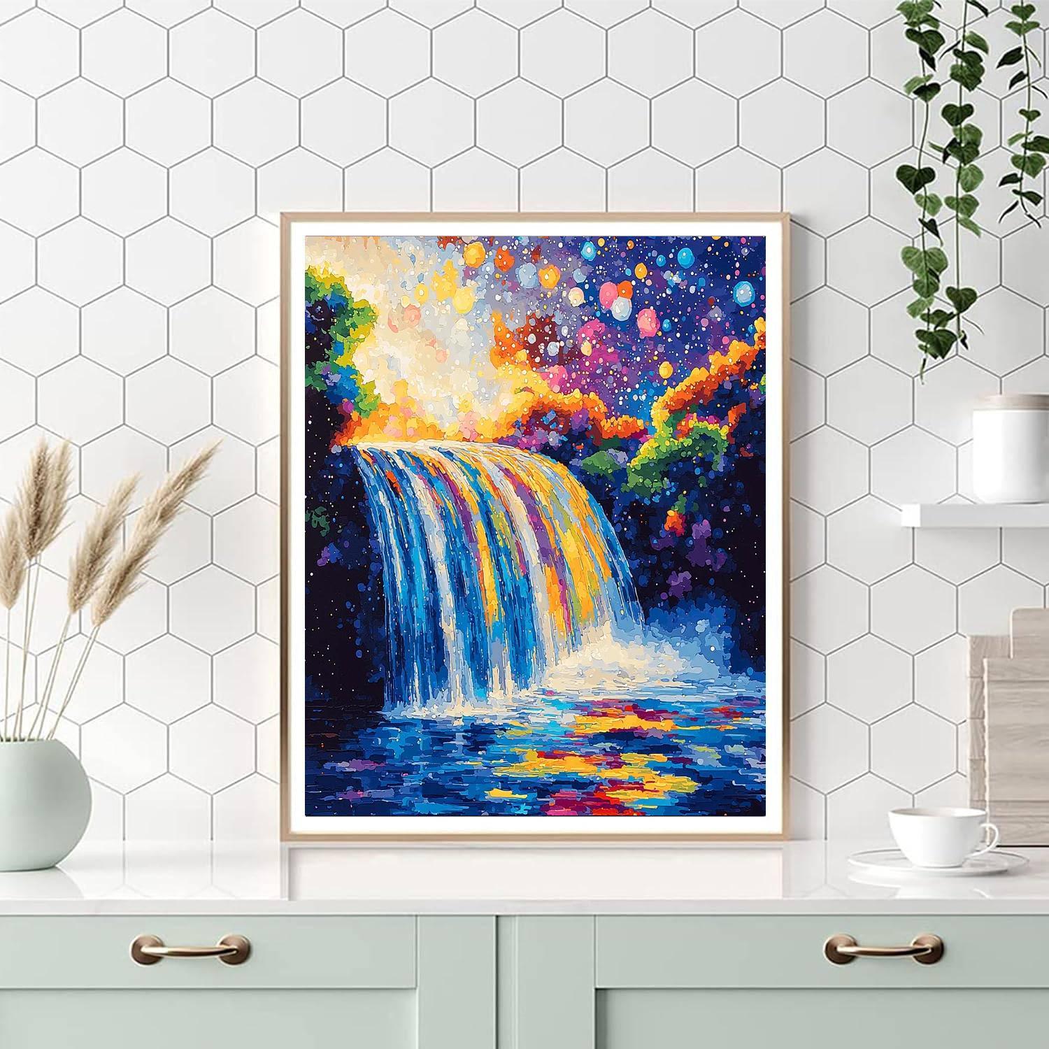 Georges Seurat Inspired Cosmic Cascade  Paint By Numbers Art