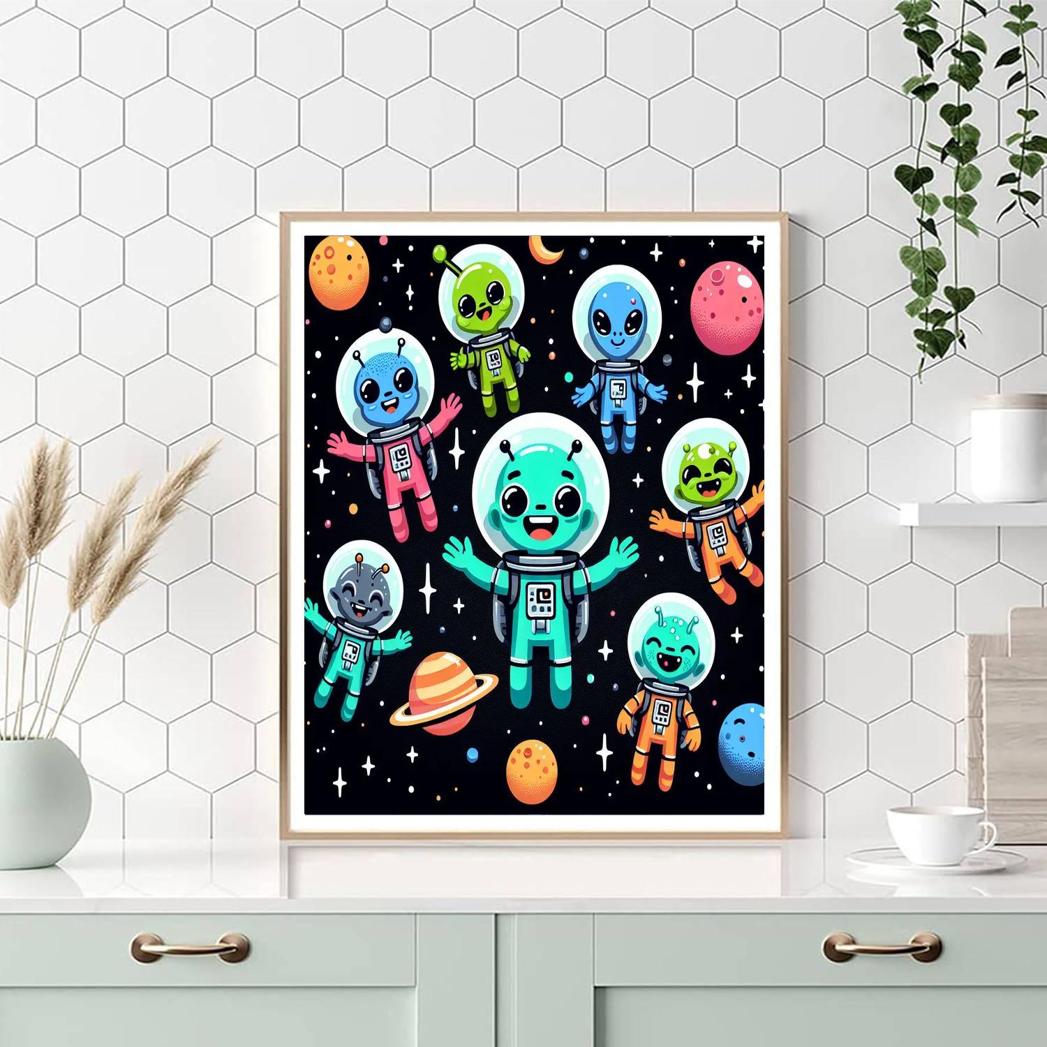 Cosmic Adventure With Aliens Paint By Color