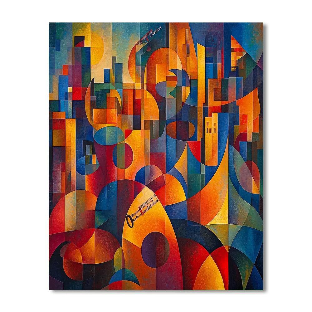 Wassily Kandinsky Inspired Urban Rhythms And Jazz  Number Painting