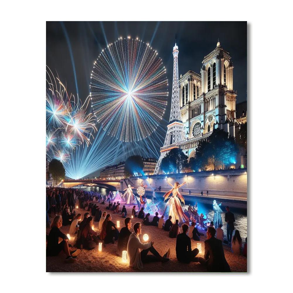 Vivid Lights - Paris, France Number Painting