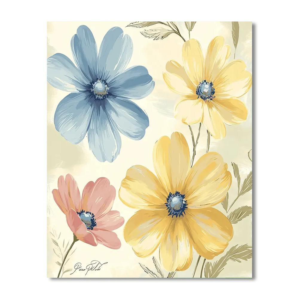 Leonardo Da Vinci Inspired Mystical Petals  DIY Paint By Numbers