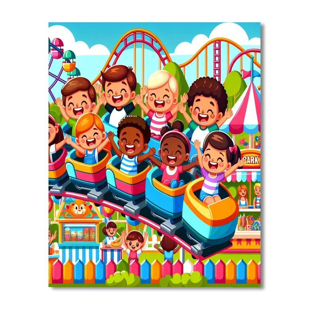 Adventure At The Amusement Park Paint By Numbers