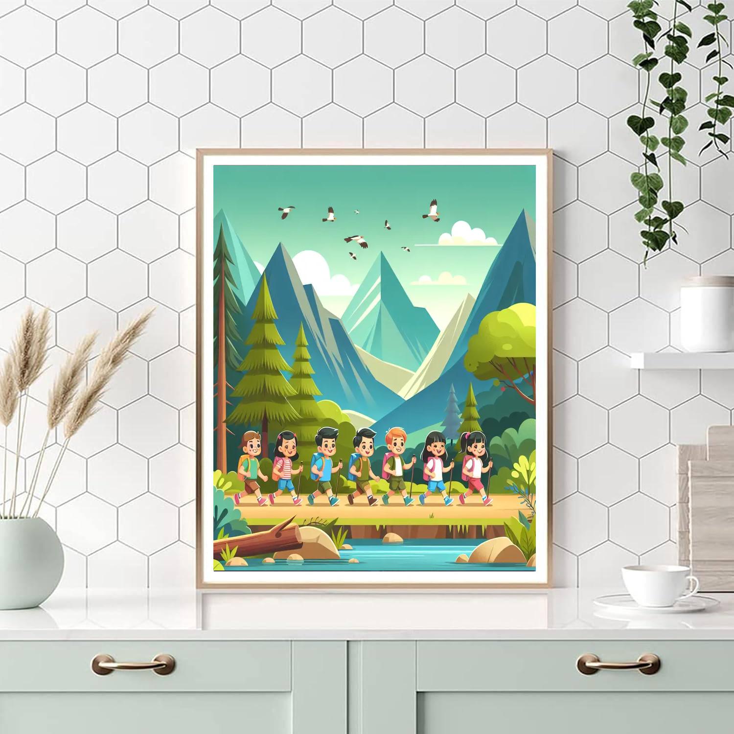 Happy Hikers' Trail Paint By Numbers Art