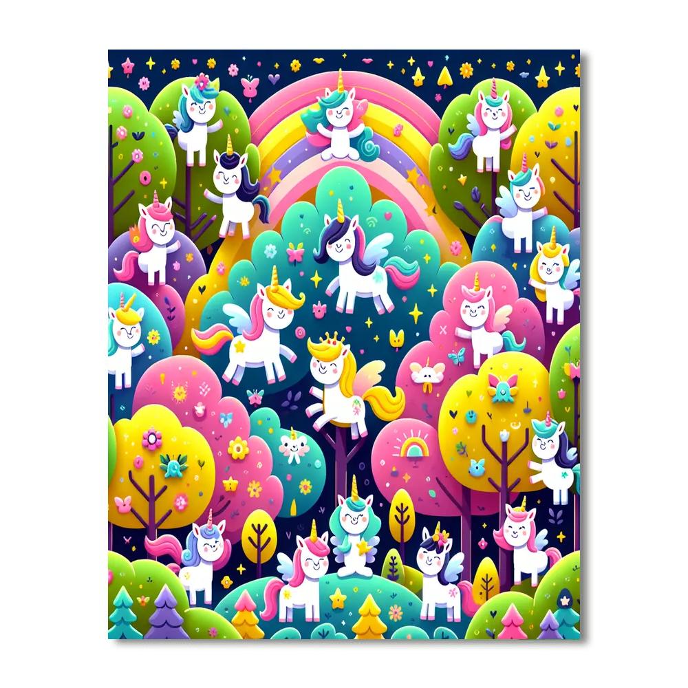 Happy Fairy Tale Forest Painting Number Kit