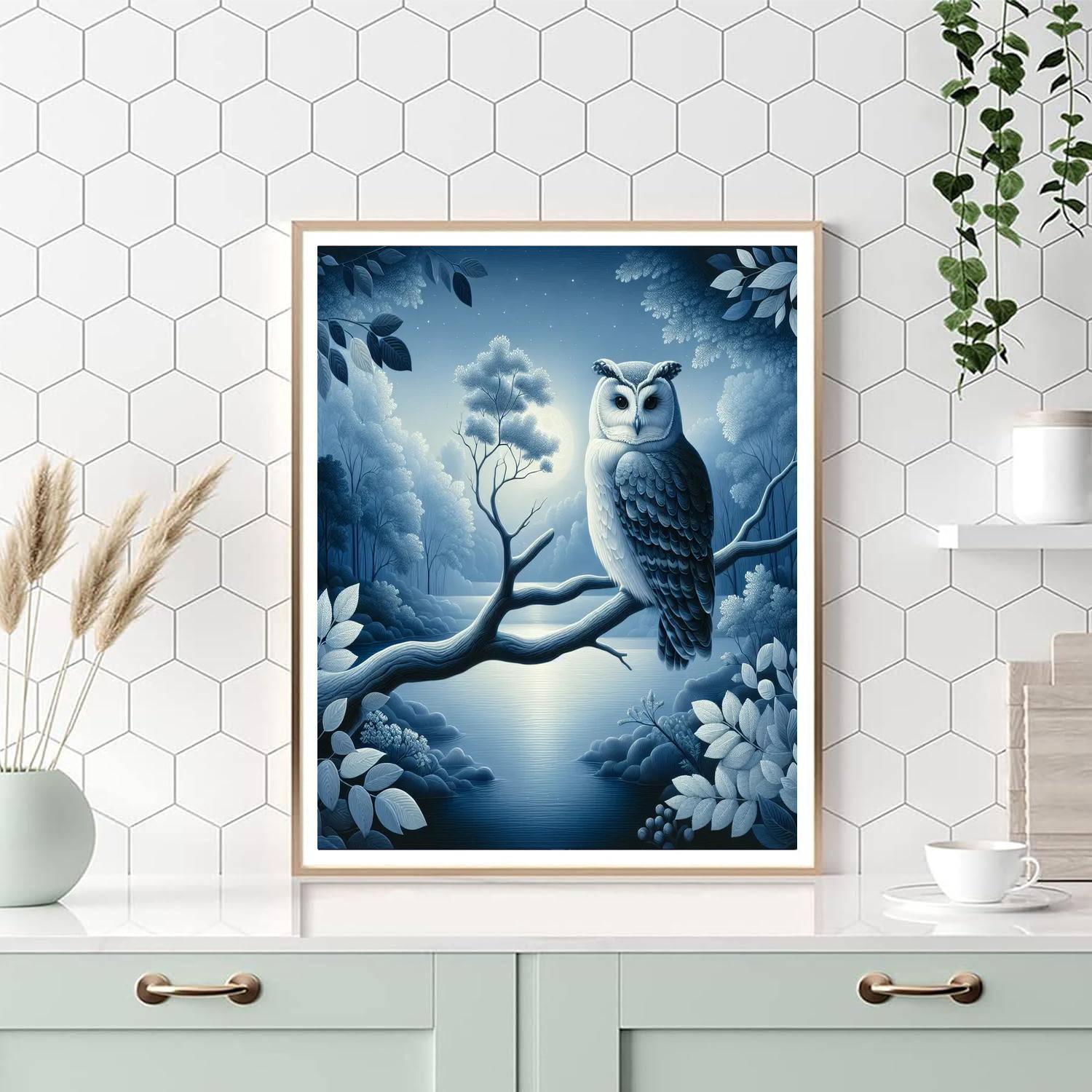 Owl's Nocturnal Wisdom DIY Paint By Numbers