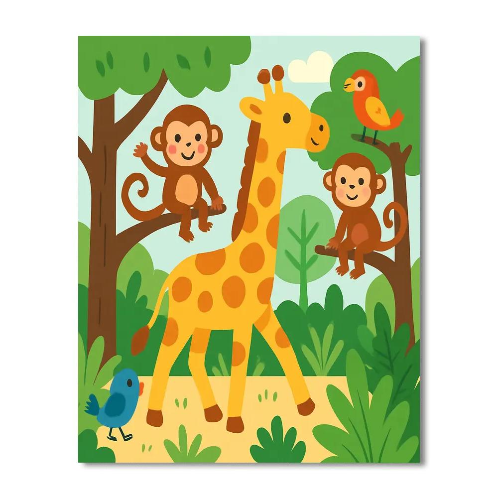 Giraffe's Jungle Stroll Numbered Painting Kits