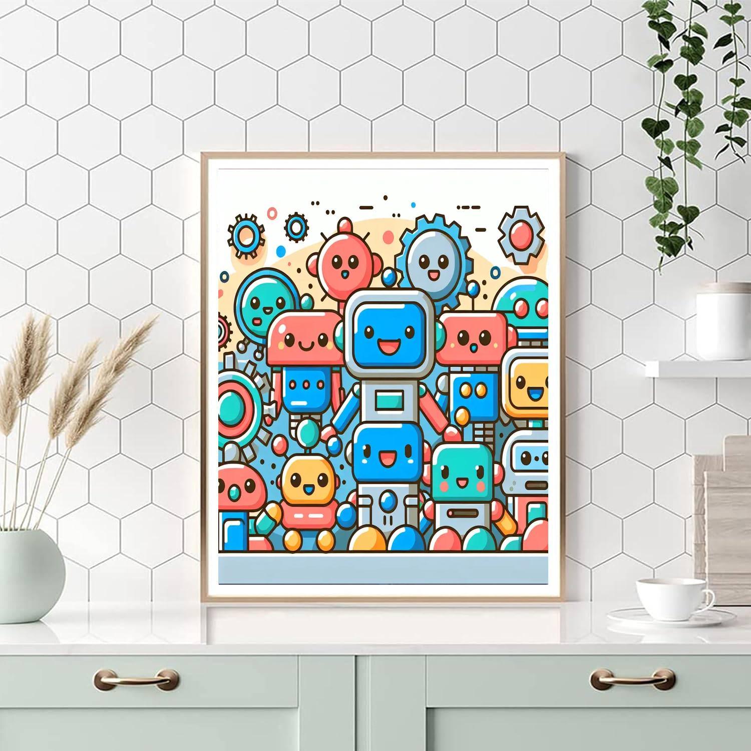 Super Cool Robot World Painting By Numbers Kit