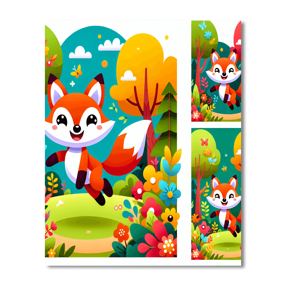 Frolicsome Fox Follies Number Painting