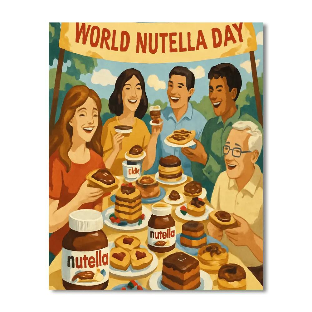 World Nutella Day DIY Paint By Numbers