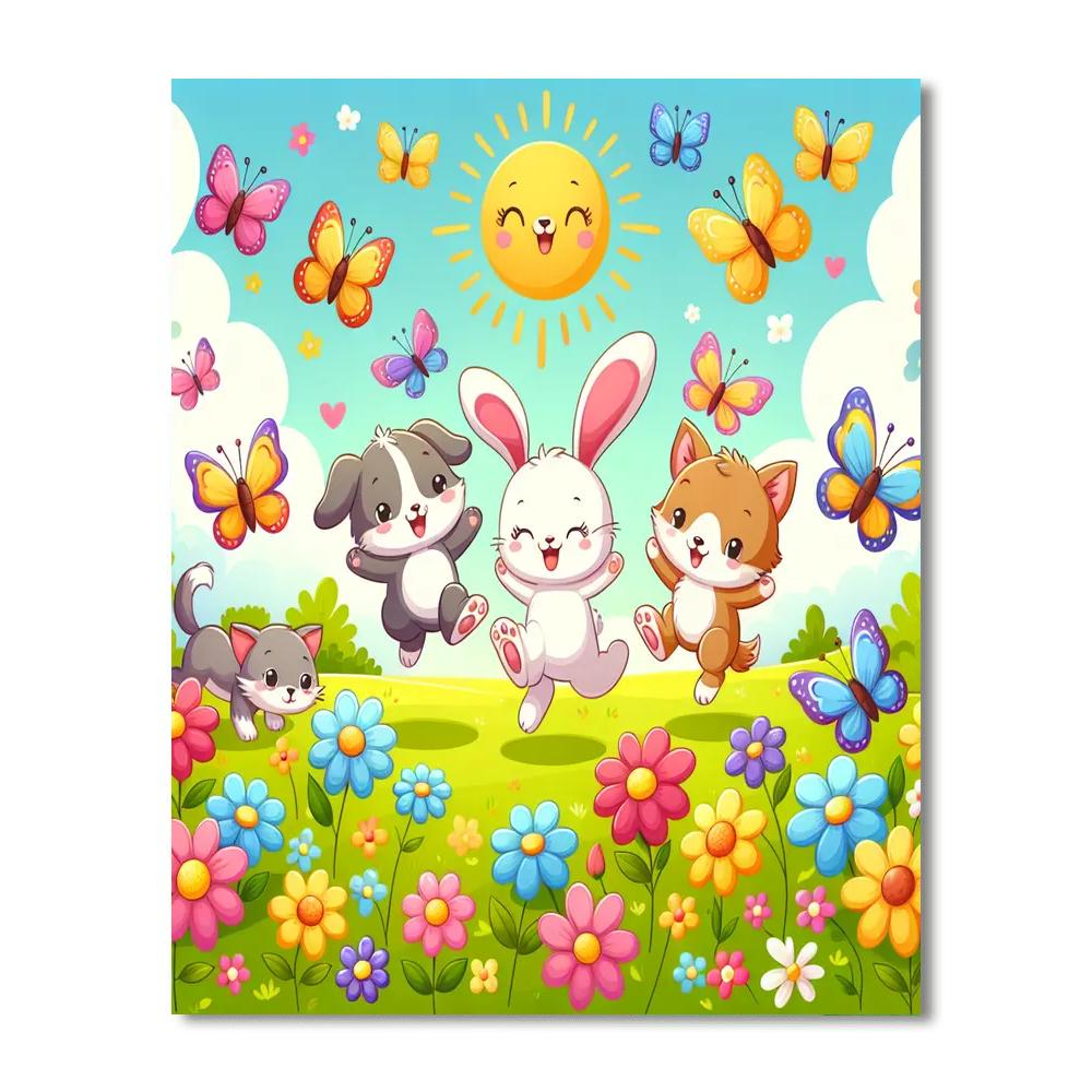 Cuddly Friends In The Meadow Paint By Number