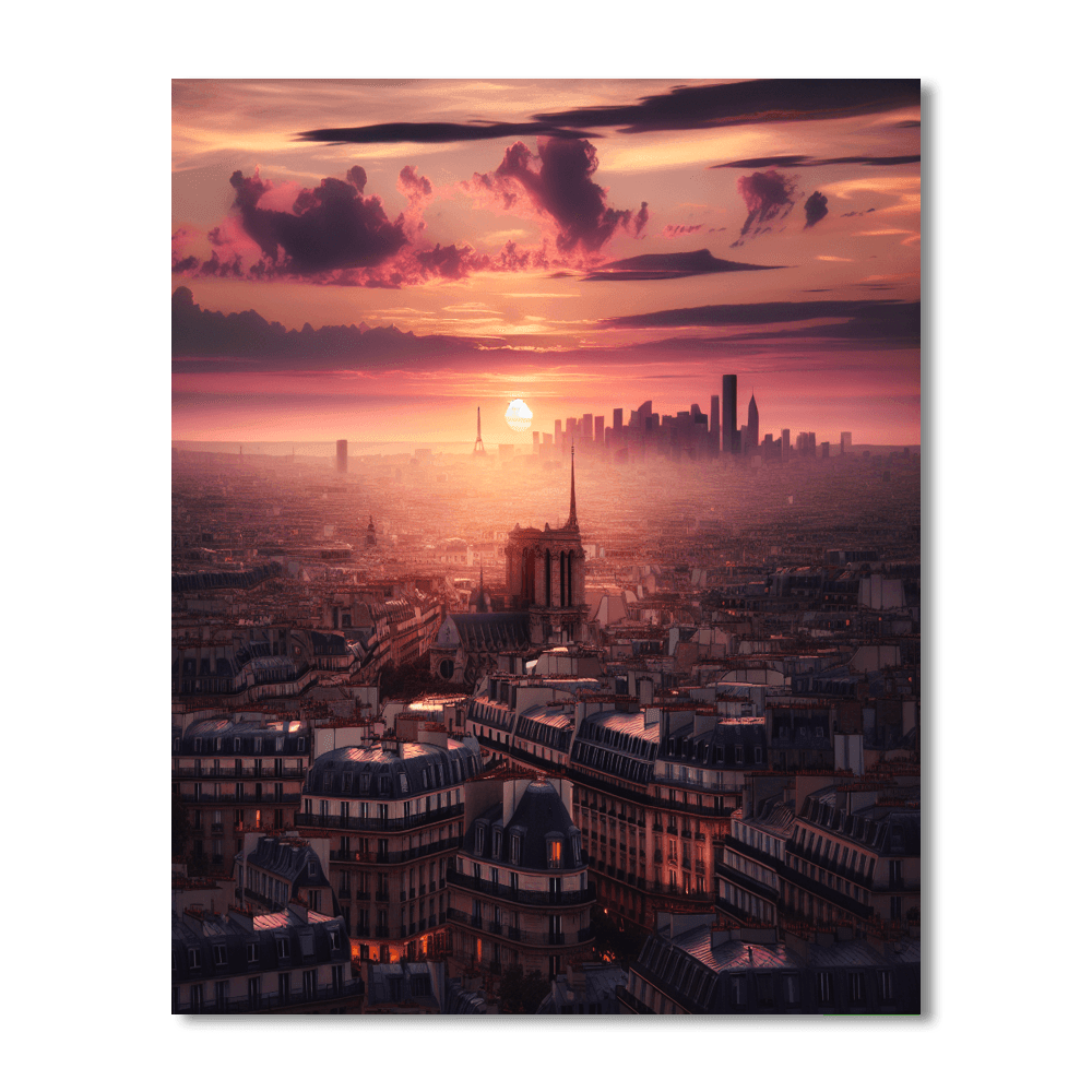 Romantic Parisian Sunset Painting By Numbers Kit