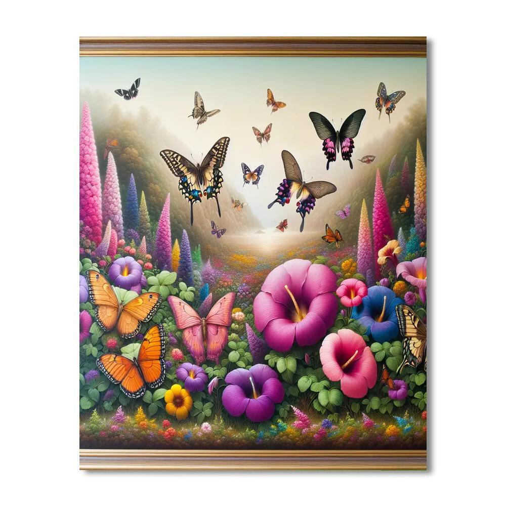 Elegant Butterfly Dance Numbered Painting Kits