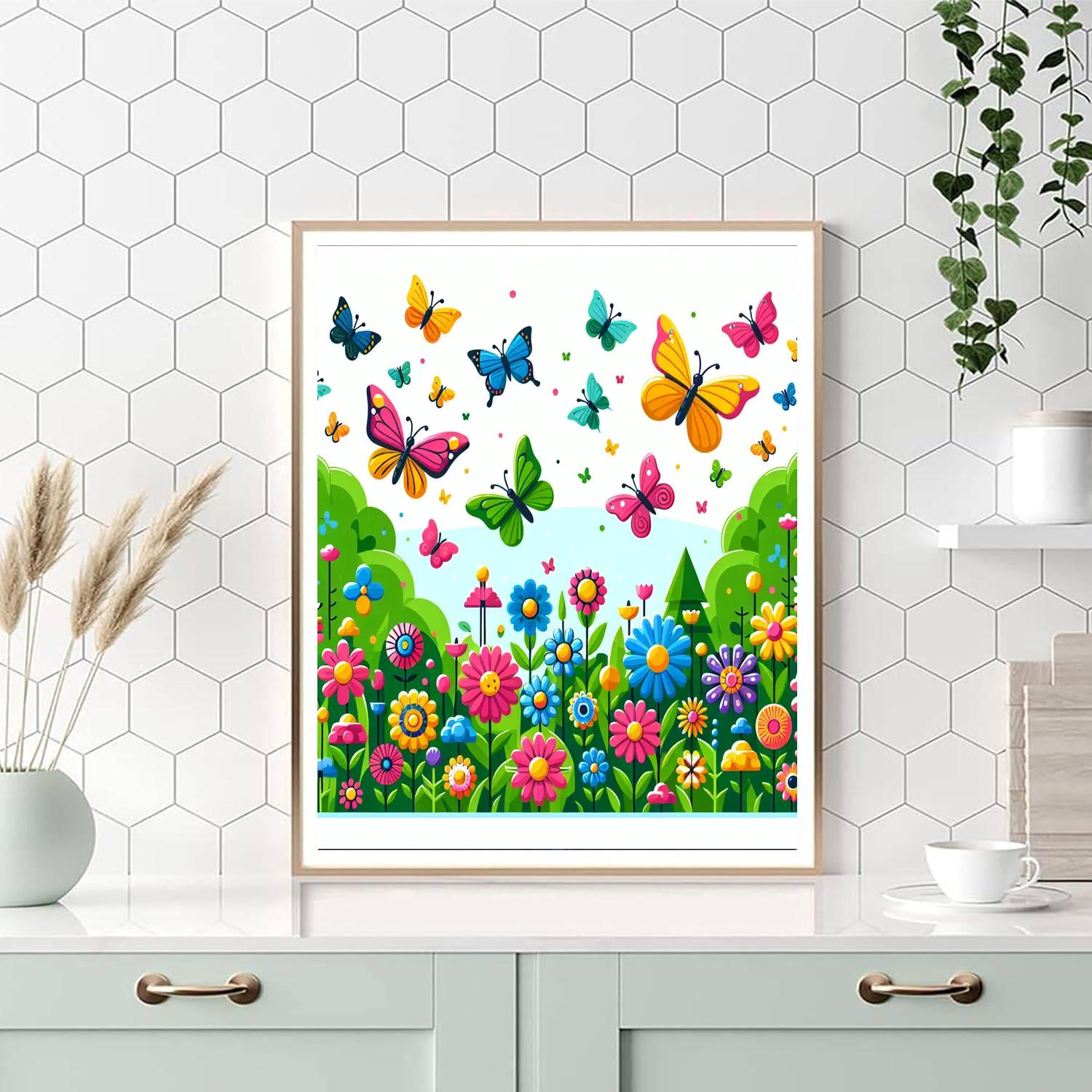 Butterfly's Garden Flight Painting By Numbers Kit