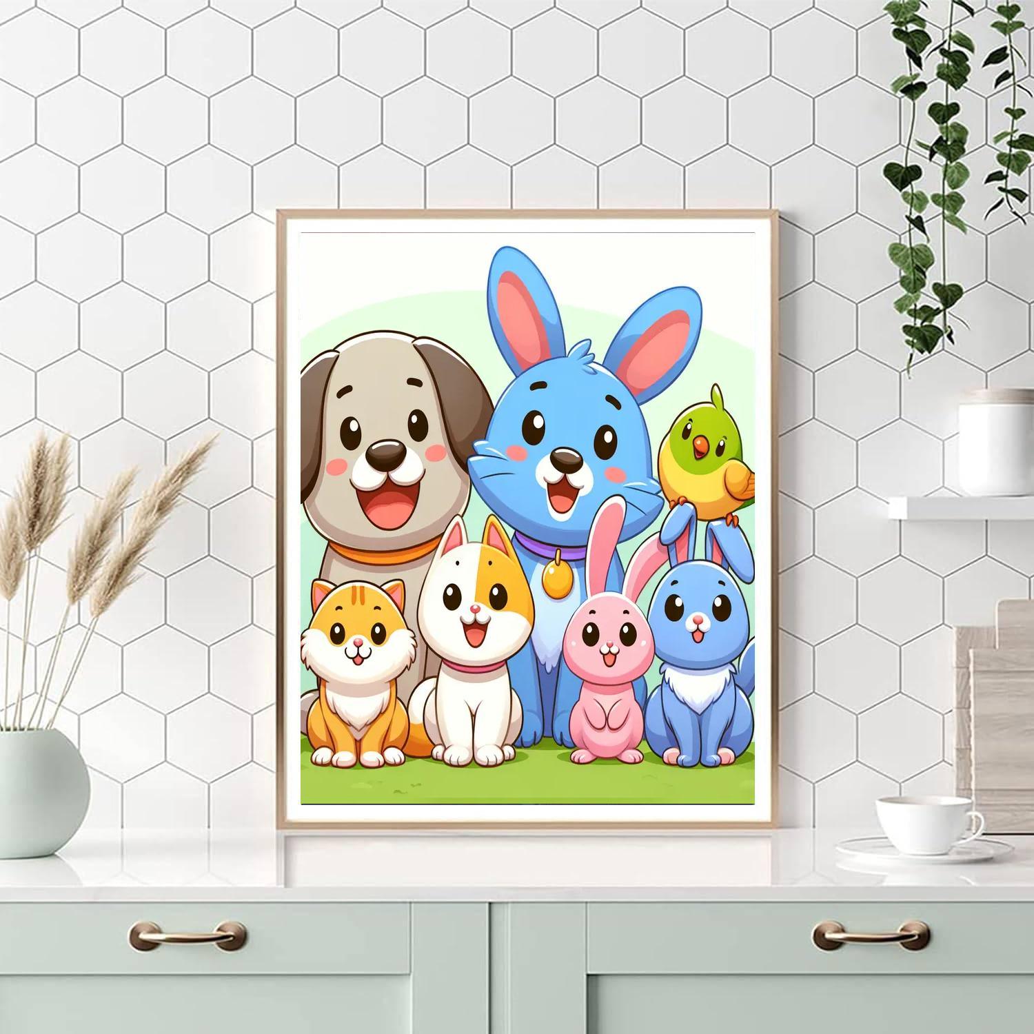 Merry Medley Of Pets Paint By Numbers Kits